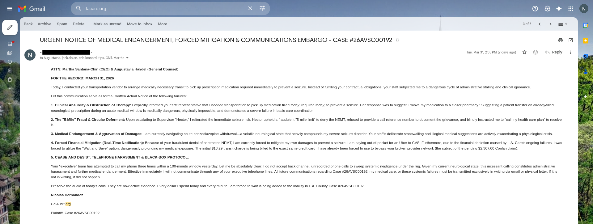 March 31 Cease and Desist